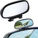 LivTee Blind Spot Mirror, HD Glass Frameless Convex Rear View Mirrors Exterior Accessories with Wide Angle Adjustable Stick for Car SUV and Trucks, Black (Plus Add)