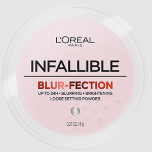 L'Oreal Paris Infallible Blurfection Longwear Loose Setting Powder, Blurring Face Powder With Up to 24HRs of Wear, Brightening Deep Pink, 1 Kit