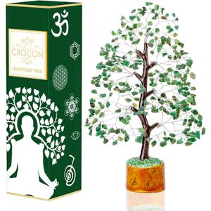 Crocon Green Aventurine Crystal Tree Of Life, Birthday Gifts For Women & Men, House Decor Healing Crystals Present, Spiritual Gift Room Decor, House Warming Gift New Home, Self Care Mom Birthday Gift