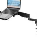 WALI Laptop Tray Desk Mount for 1 Laptop Notebook Fits 10-15.6 Inch, Gas Spring Monitor Arm with Vented Cooling Platform Stand (GSDM001LP), Black