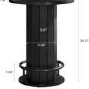 Tribesigns Round Bar Table, 39.4" H Wood Bistro Pub Table with Metal Ring Footrest for Dining Coffee Cocktail Living Room, Small Space, Black (Only Table)