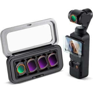 K&F CONCEPT K-Series CPL ND Filter Kit Compatible with DJI OSMO Pocket 4/3 Creator Combo Accessories, CPL ND16 ND64 ND256 Magnetic Action Camera Neutral Density Polarising Filters HD Optical Glass,ND & CPL Filter Kit