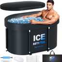 Oval Ice Bath Tub for Athletes with Cover, 130 Gal Capacity Portable Cold Plunge Tub for Recovery and Cold Water Therapy, Ice Baths for Home, Gym, Indoor, Outdoor Use