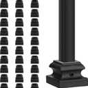 Iron Baluster Shoes - Flat Shoe with Screw - for 1/2" Square Balusters - Set of 30 (Satin Black)