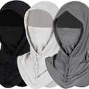 4 x Ski Mask for Men Women, Balaclava Full Face Head Neck Gaiter Cover, Summer UV Protection Cooling Outdoor (Gray)