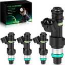 Upgraded Fuel Injectors for:-Nissan Sentra 2.0L 2007-2012 Versa Cube 1.8L 2009-2014 NV200 2.0L 2013 2014 2015 2016 2017 OE#16600-EN200, FBY2850, FJ1056 (ALL NEW Set of 4)