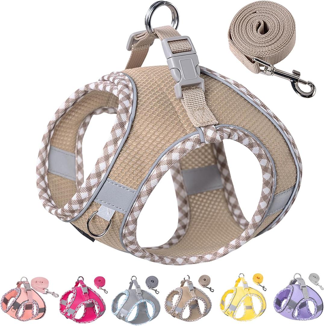 Petank Dog Harness for Small Medium Dogs No Pull, Puppy Harness and Leash Set for Walking, Running, Training,Dog Harness,  Dog Harness (Brown, S)