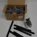 Beautyard Outdoor Solar Candles Lights Flickering Decorative Lantern Stake Lighting for Garden, Backyard, Lawn, Pathway, Patio Accessories and Decor ( 6 Pack , Black )