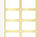 2" x 3" 200 PCS Name Labels, Waterproof Blank Name Tag Stickers with Permanent Adhesive Writable Stickers with Metallic Gold Border for School Office Home