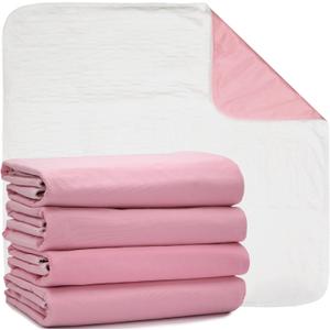 DMI Washable Underpads for Adults, Waterproof and Reusable Bed Pads for Juvenile Incontinence, Caregiving, Nursing, Hospitals, and Home Use, 34x 36, 4 Count (Pack of 1)