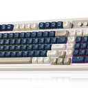 AULA 99 Keys Gaming Keyboard, Tri-Mode Bluetooth/ 2.4GHz/ USB-C Retro Creamy Color Keyboard with Number Pad RGB, Media Knob Custom Programmable Membrane Computer Keyboards for MAC Xbox PC Gamer - Blue