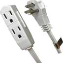Webber CW43577 9 FT White Low Profile Flat Plug Triple Extension Cord Webber Home & Office Series, White