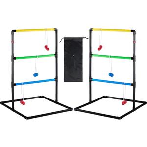 NEWBULIG Ladder Toss Game, Ladderball Golf Set with Tossing Balls, Ladder Ball Games for Outdoor Lawn, Yard & Backyard for Family, Adults & Kids, Complete with 6 Bolas, Score Trackers & Carry Bag