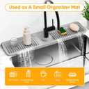 24'' Folding Faucet Mat for Kitchen Sink Splash Guard[7 Slope Fast Self-draining][Snap Lock Fit] Kitchen Sink Faucet Mat Splash Guard Kitchen Sink Area Water Splash Guard Behind Faucet Draining Mat