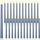 Macarrie 24 Packs Flameless Taper Candles Battery Operated Fake 11 Inch Long Candlelight LED Flameless Candlesticks Flickering Tapered for Spring Summer Wedding(Haze Blue)