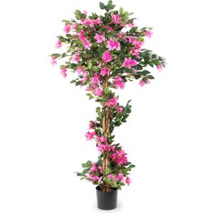 5FT Artificial Bougainvillea Tree – Faux Silk Pink Bougainvillea Plant with Pot for Indoor Outdoor Decor, Tall Fake Tropical Tree for Home, Office, Patio, Balcony, Wedding Decoration