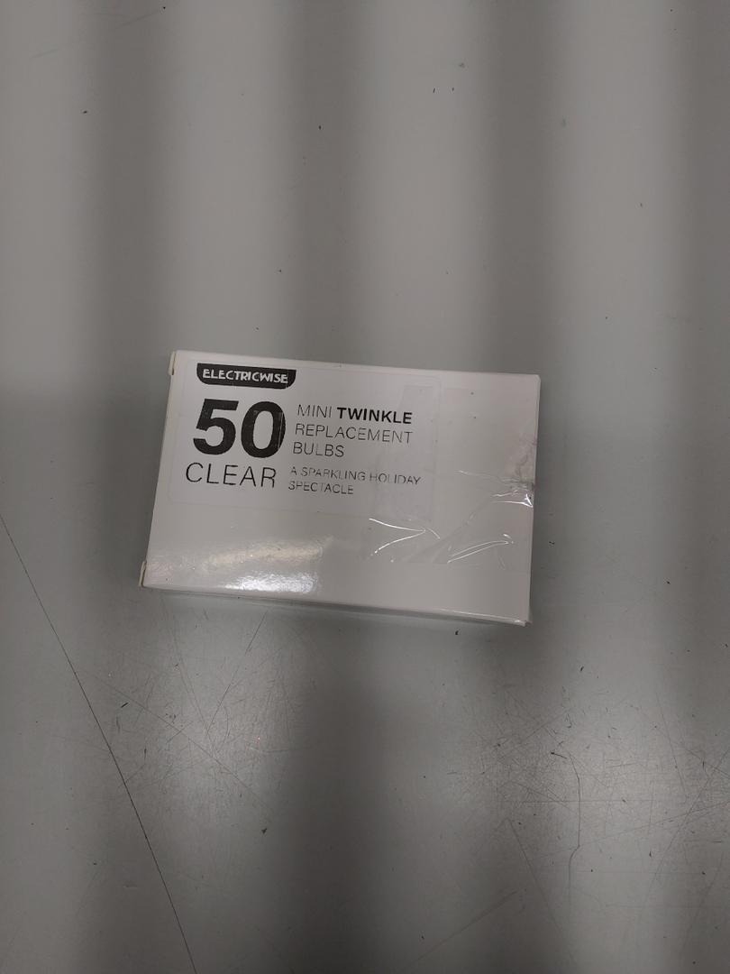 ElectricWise 50 Pcs Twinkle Christmas Tree Light Replacement Bulbs, 2.5 Volt Incandescent Christmas Tree String Bulbs with Base for Indoor Outdoor Xmas Decor (White Light,Brown Base)