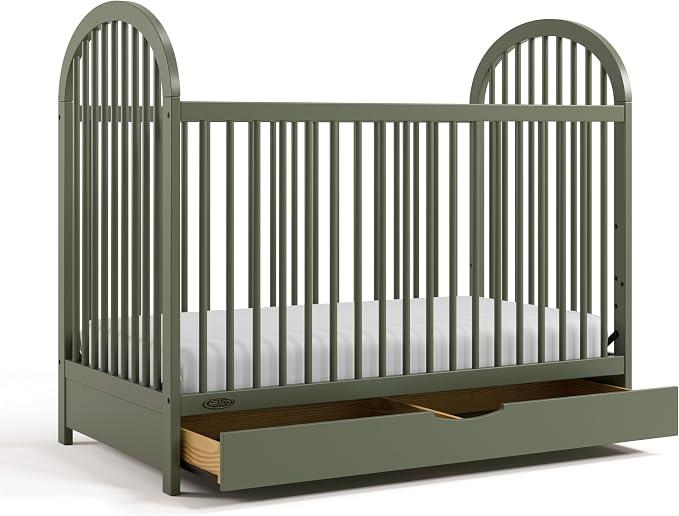 Graco Olivia 3-in-1 Convertible Crib with Drawer, Olive
GREENGUARD Gold Certified, Converts from Baby Crib to Toddler Bed and Daybed, Crib with Storage, 4 Mattress Heights