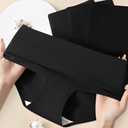 5-Pack Women's High-Waisted Cotton Underwear - Comfortable Full Coverage Panties for Ladies (Black, M)