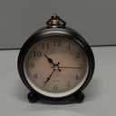 Vintage Retro Analog Alarm Clock, 4 inch Super Silent Non Ticking Small Clock with Night Light, Battery Operated, Simply Design, for Living Room, Bedroom, Bedside, Desk, Gift Clock (Arabic)