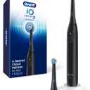 Oral-B iO Series 2 Rechargeable Electric Powered Toothbrush Starter Kit, Night Black with 2 Brush Heads - Automatic Pressure Sensor to Protect Gums - 3 Modes - 2 Min Timer