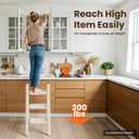 3 Step Ladder, Foldable 3 Step Stool, Cream Chocolate