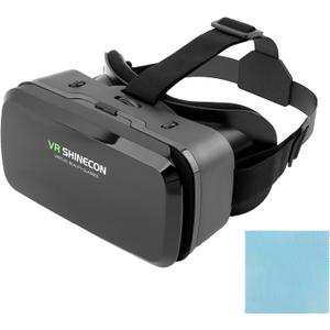 VR Headsets Virtual Reality Headsets for Phone Cell Phone 3D Glasses Helmets VR Goggles for TV Movies Video Games Support 4-6inches Mobile Screen,100 Large Viewing Angle(Black)