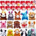 JOYIN 28 Pack Valentines Day Gifts for Kids Prefilled Hearts with Plush Toy Keychain and Valentines Day Cards for Kids Classroom Exchange, Party Favors, Gift Exchange, Game Prizes
