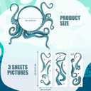 Novabright Octopus Wall Decals Kraken Tentacles Sticker Blue Ocean Decor 20 Inch Peel and Stick Decorative Wall Art Removable Waterproof Vinyl for Bathroom Living Room Bedroom Bathtub Home Decoration