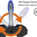 ALLGOOD 360° Brake Caliper Press Tool with 2 Groups Steel Plates,Blue Ratchet Piston Spreader Automotive Tools Car Brake Repair & Instalation,4 in 1 Universal Disc Ratchet Brake Caliper Tool