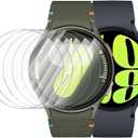 Landhoo 6 Pack for Samsung Galaxy Watch 7 6 5 4 44mm Screen Protector, Anti-Fog, Anti Scratch, Bubble Free HD Tempered Glass Protective Film for Galaxy Watch 44mm Accessories