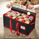 Hatisan 2Pcs Christmas Tree Storage Bag for 7.5ft Artificial Trees and Christmas Ornament Storage Box, Sturdy Waterproof Material, Zippered Bag, Stitched Reinforced Carry Handles(Black, 7.5 ft)