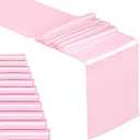 12 Pack Baby Pink Satin Table Runner 12 x 108 Inches Long | Bright, Smooth and Silky Table Decor for Birthday Party Wedding Banquet Decorations - Baby Pink