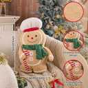 Lanpn Christmas Gingerbread Man Pillows, Christmas Decoration Winter Soft Fleece Cute Ginger Bread Throw Cushion for Sofa Bedroom Xmas Decor (20.5x13.5 inch, Boy)