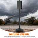 LAJIAOZ 65 Inch Portable Sign Holder Stand with Weighted Base, Adjustable Metal Pole Sign Stand for Outdoor Business, Parking, Traffic & Yard Signs, Heavy Duty Floor Sign Holder Black