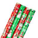 LeZakaa Christmas Wrapping Paper Roll - Nutcracker/Snowman/Christmas Animal/Tree with Snow Design for Gift Wrap, Craft - 30 x 120 inches - 4 Rolls