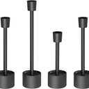 YUMORE Stainless Steel Black Candle Holders Candlestick 6 Packs Tall Taper Pillar Stable Base Stand Holders for Dining Table Wedding Centerpiece Decorations