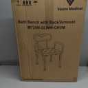 Vaunn Medical Deluxe Spa Shower Chair with Arms and Back, Bath Seat for Seniors, 350 lbs Max Weight, White With Light Gray Arms