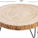 Creative Co-Op Large Paulownia Wood Pedestal with Metal Legs