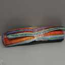 Ambesonne Stripes Bath Mat, Vertical Lines Colorful Retro Bands Damage Effects Old Fashion Weathered Display, Plush Bathroom Decor Mat with Non Slip Backing, 30.2" x 20", Orange Brown