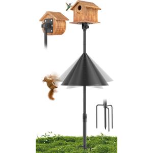 79 Inch Bird Feeder Pole,Heavy Duty Bird Feeder House Stand with Squirrel Proof Baffle for Outside Garden (Bird House NOT Included)