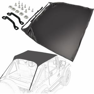 Traditional Bikini Top for Jeep '76-86 CJ7 / '81-85 Scrambler CJ8 / '87-91 Wrangler YJ - Black Crush, Upgraded Stainless Steel Hardware & Heavy-Duty Fabric (8% Heavier Than Other), Tough Stitch