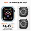 3 x Case for Apple Watch Series 9/8/7 45mm Series SE/6/5/4 44mm,Soft TPU Screen Protector Ultra-Thin Full Face Cover Replacement Bumper Accessories for iPhone Watch iWatch 45mm 44mm (Light Blue)