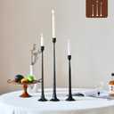 Iron Black Candlestick Holders, Set of 3 Candle Stick Holders,Fits 3/4 inch Thick Candle&Led Candles, Vintage Modern Decorative Centerpiece for Dining Table Centerpiece, Wedding, Party Decor