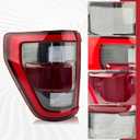 Pair Halogen Upgrade FULL LED Black Bezel Tail Lights Lamps w/Blind Spot (Module NOT Included) Assembly Compatible for 2021-2023 Ford F150 F-150 ML3Z13404C ML3Z13405C