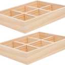 Cabilock Rustic Wooden Serving Tray 7.87X5.90 Inch Multi-Purpose Pallet for Snacks Vegetables Jewelry Organizer and Dip Platter for Parties and Daily Use