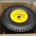 AR-PRO Exact Replacement 15" x 6.00-6" Front Tire and Wheel Assemblies Compatible with John Deere Riding Mowers 100 and D100 Series - 3" Centered Hub and 3/4" Bushings, 4Ply Pneumatic (Set of 2) (Yellow)