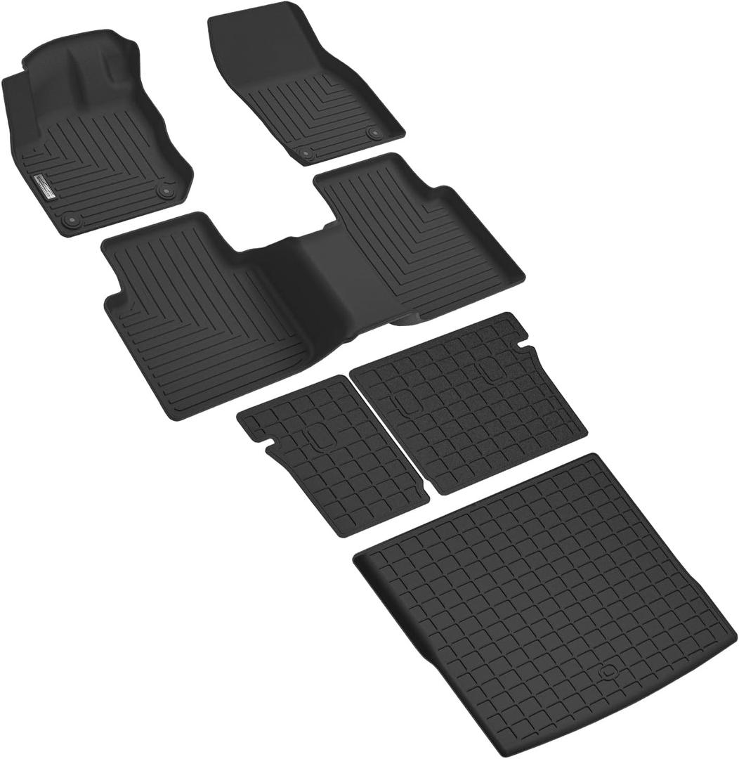 Floor Mats & Cargo Liner for Volkswagen VW Tiguan 2025,TPE All Weather Protection Slush Floor Liner Accessories(Trunk Mat+Backrest Mat+Floor Mat)