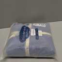 MooMee Bedding Duvet Cover Set 100% Washed Cotton Linen Like Textured Breathable Durable Soft Comfy (Heathered Blue, Queen 90"x90")