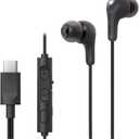 JVC Gumy Connect USB-C Wired Earbuds Headphones, Delay-Free for Videos and Gaming, Built-in DAC Reduces Noise and Improves Sound Quality, 9.2 mm Diameter Neodymium Drivers - HAFR9UCB (Black)